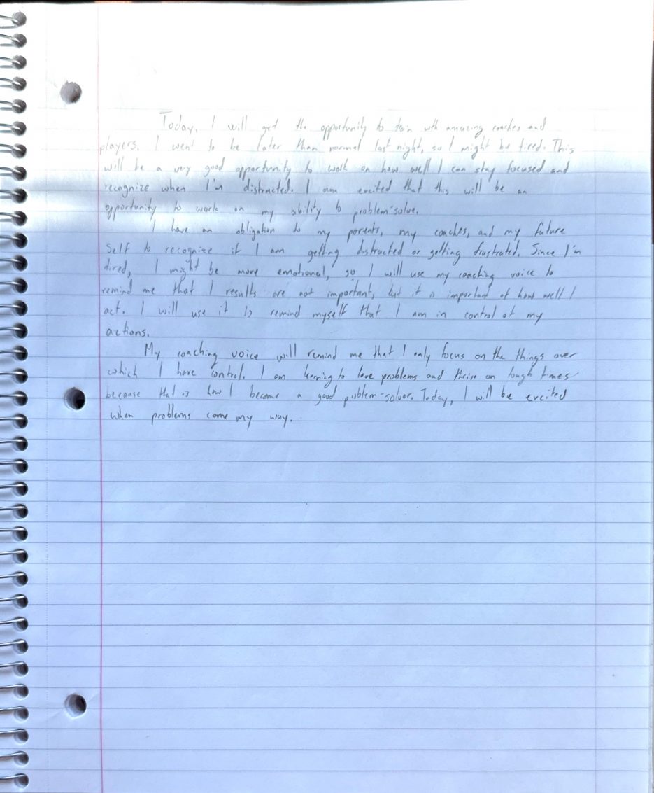 Scan of the handwritten notebook page, April 1, 2024