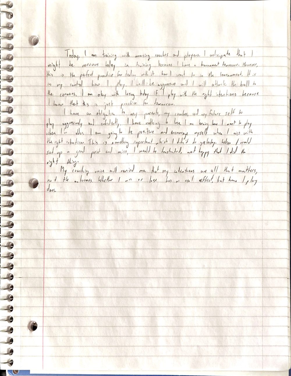 Scan of the handwritten notebook page, April 26, 2024