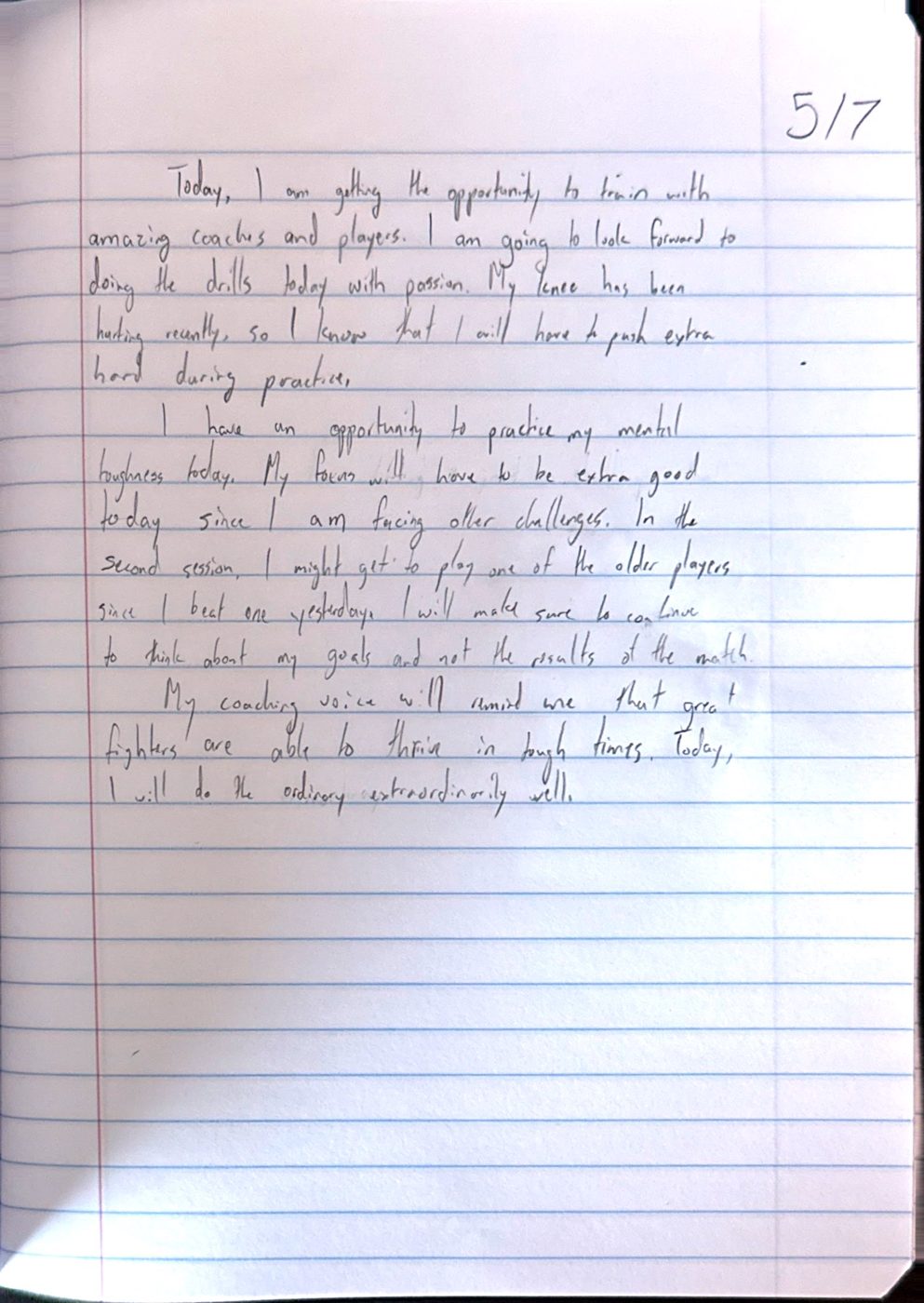 Scan of the handwritten notebook page, May 7, 2024