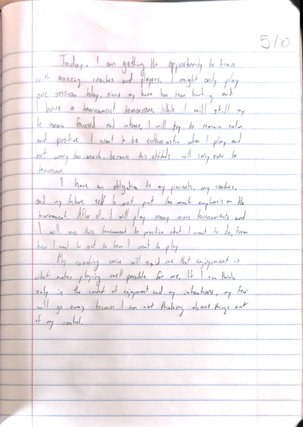 Scan of the handwritten notebook page, May 10, 2024