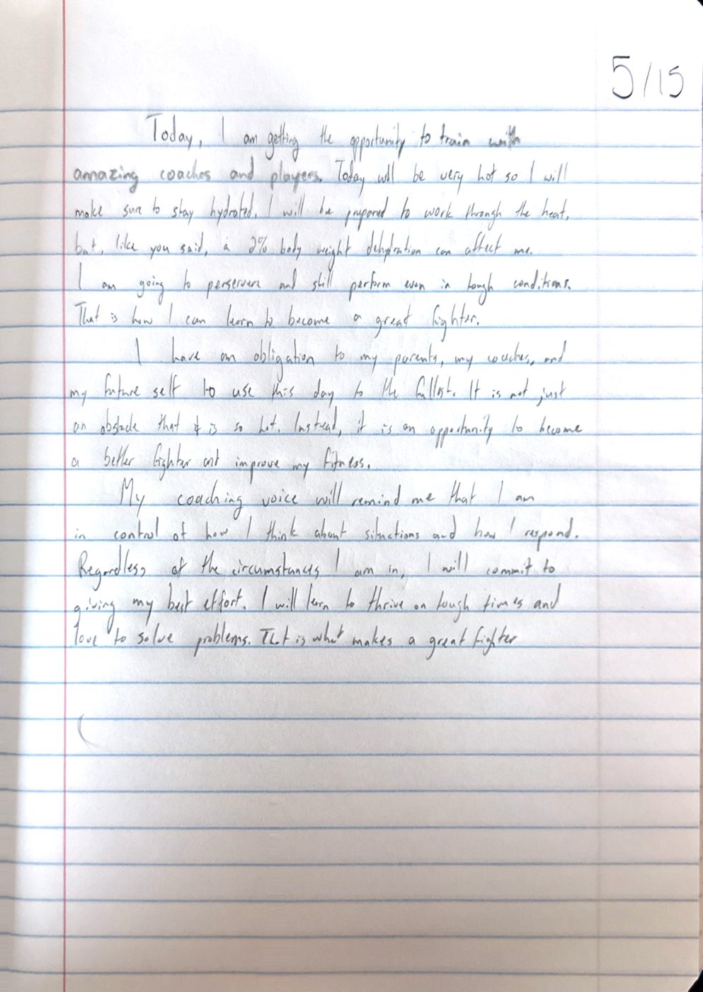 Scan of the handwritten notebook page, May 15, 2024