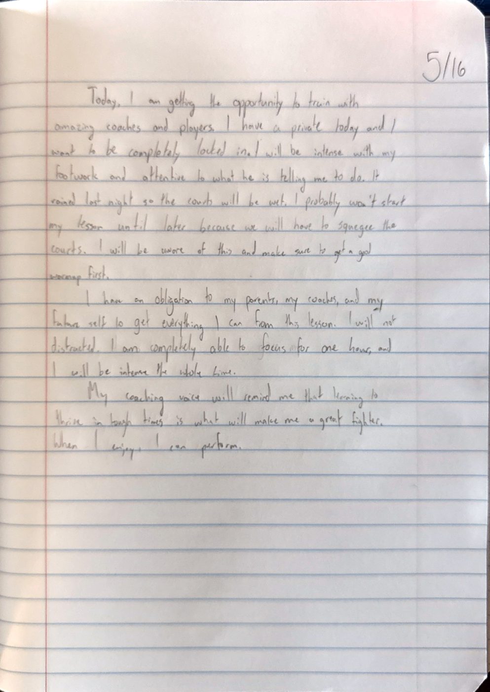 Scan of the handwritten notebook page, May 16, 2024