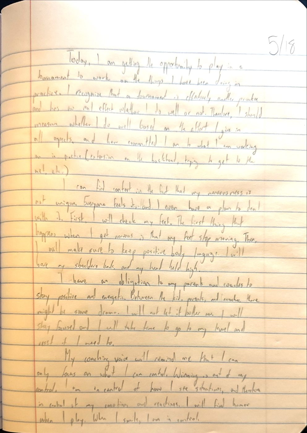 Scan of the handwritten notebook page, May 18, 2024