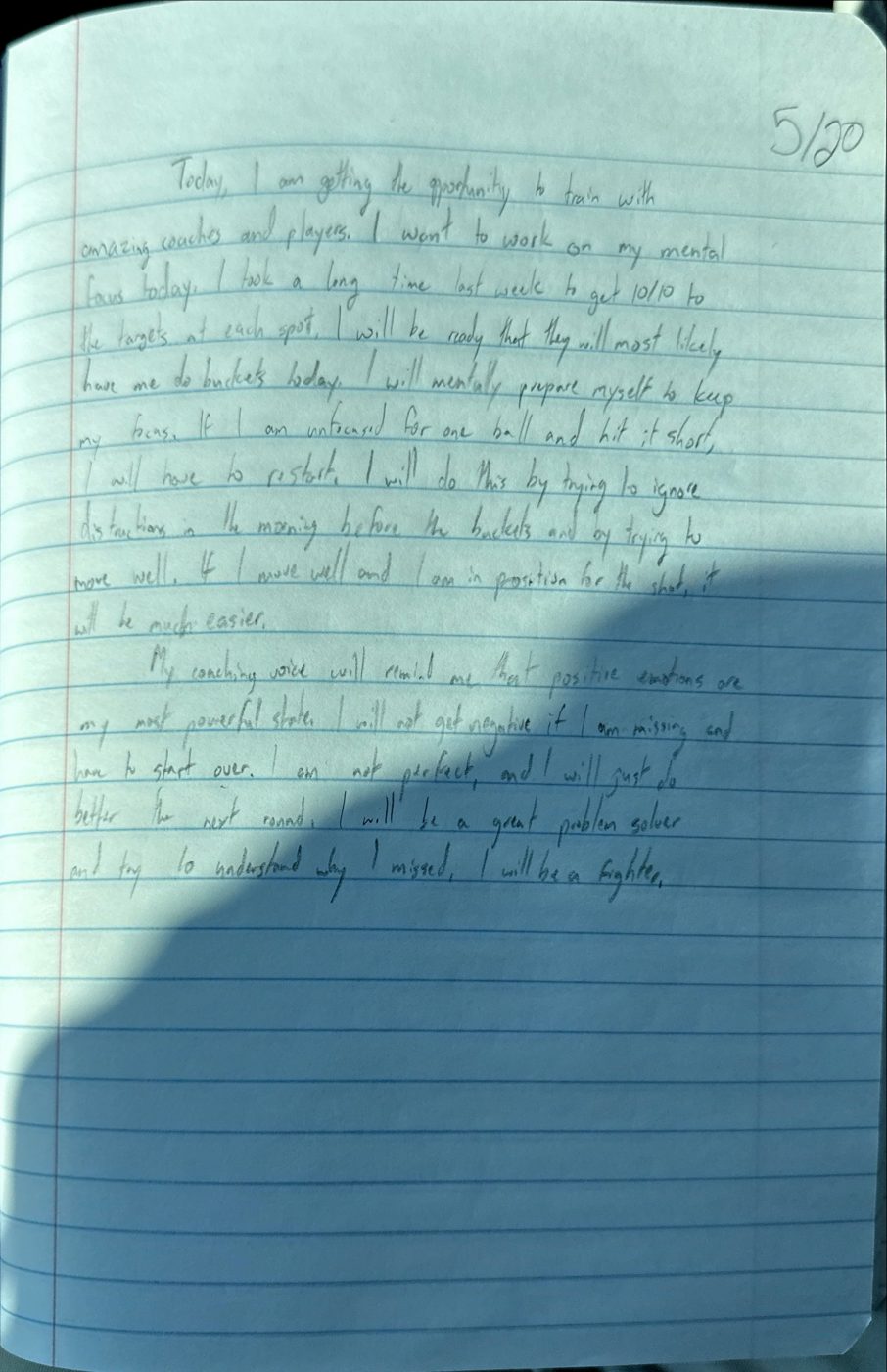 Scan of the handwritten notebook page, May 20, 2024