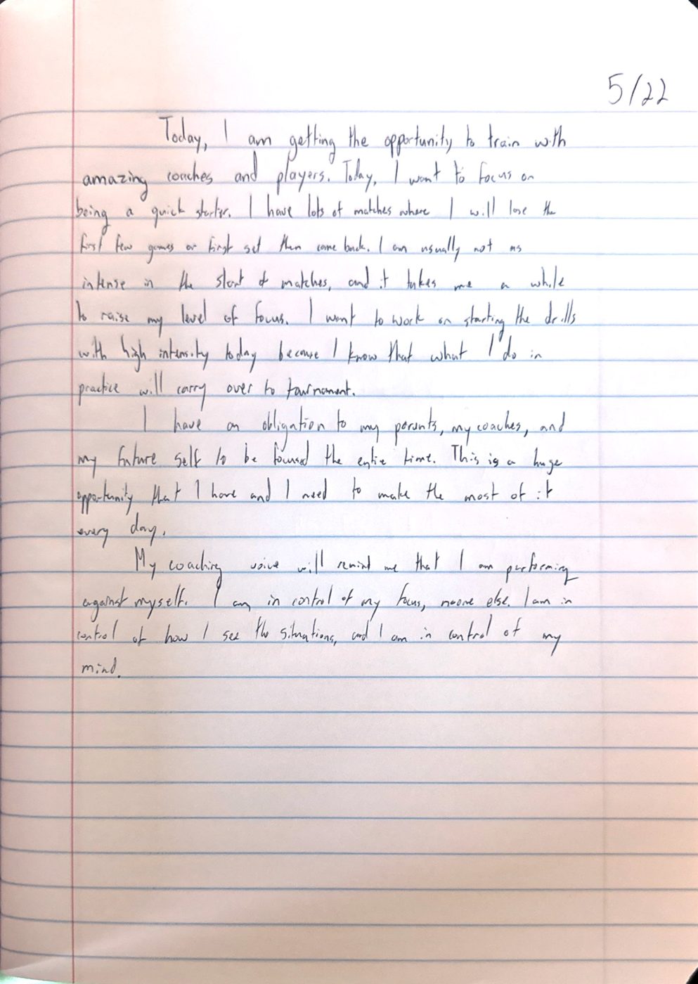 Scan of the handwritten notebook page, May 22, 2024