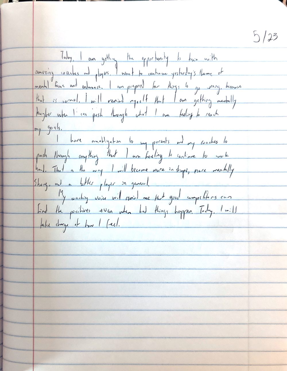 Scan of the handwritten notebook page, May 23, 2024
