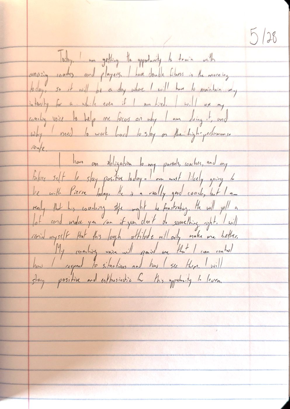 Scan of the handwritten notebook page, May 28, 2024