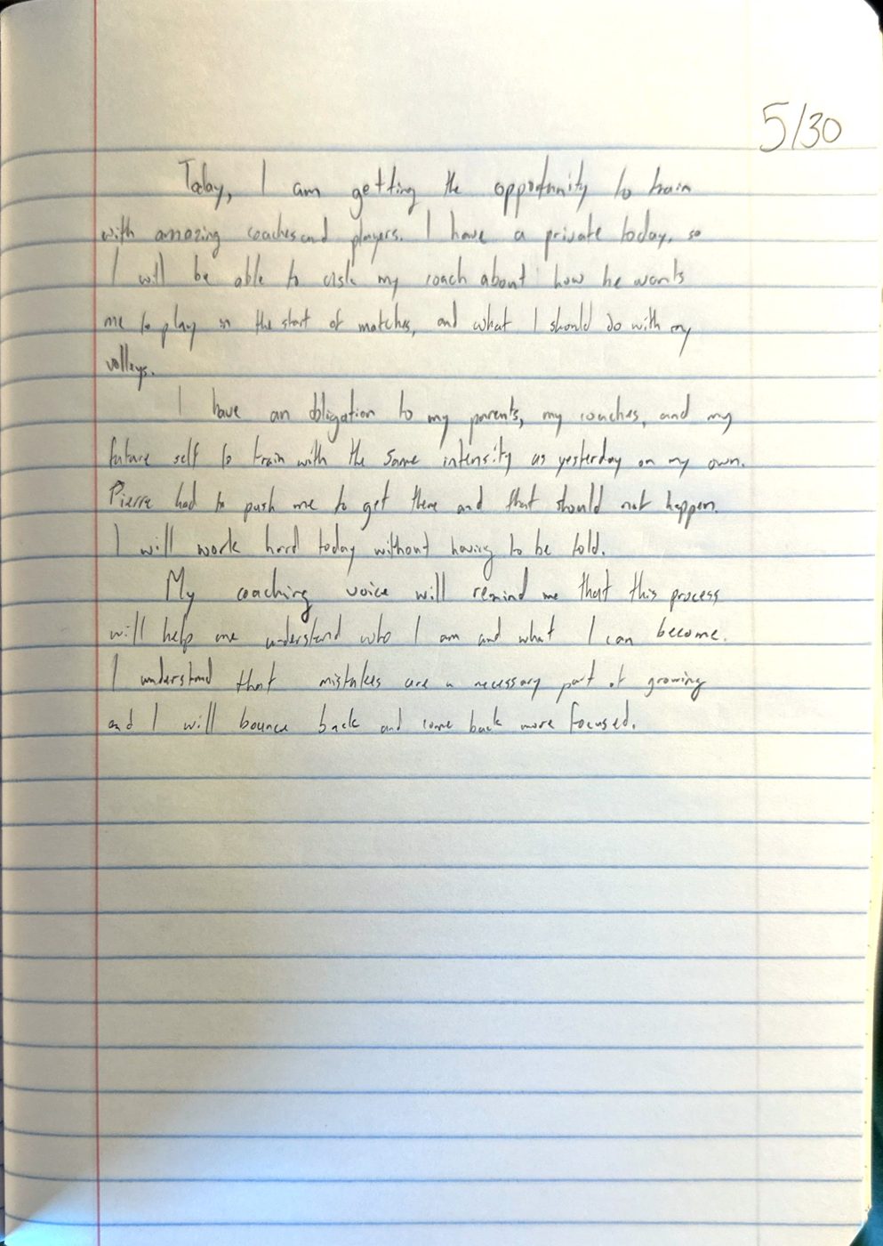 Scan of the handwritten notebook page, May 30, 2024