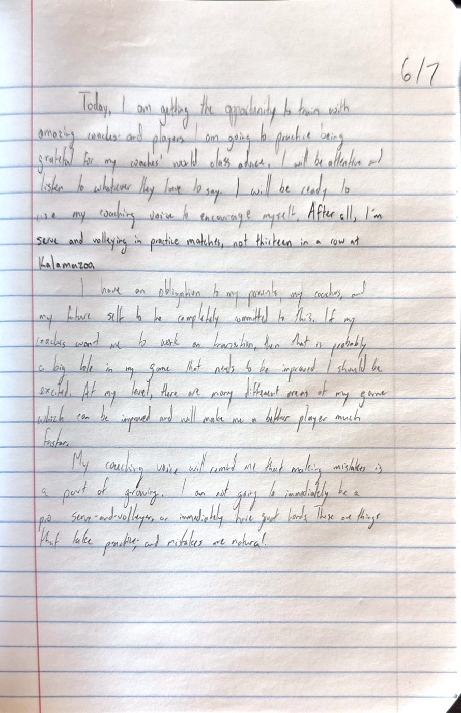 Scan of the handwritten notebook page, June 7, 2024