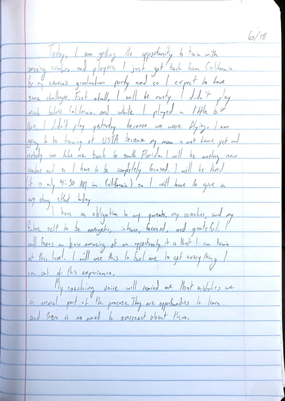 Scan of the handwritten notebook page, June 18, 2024