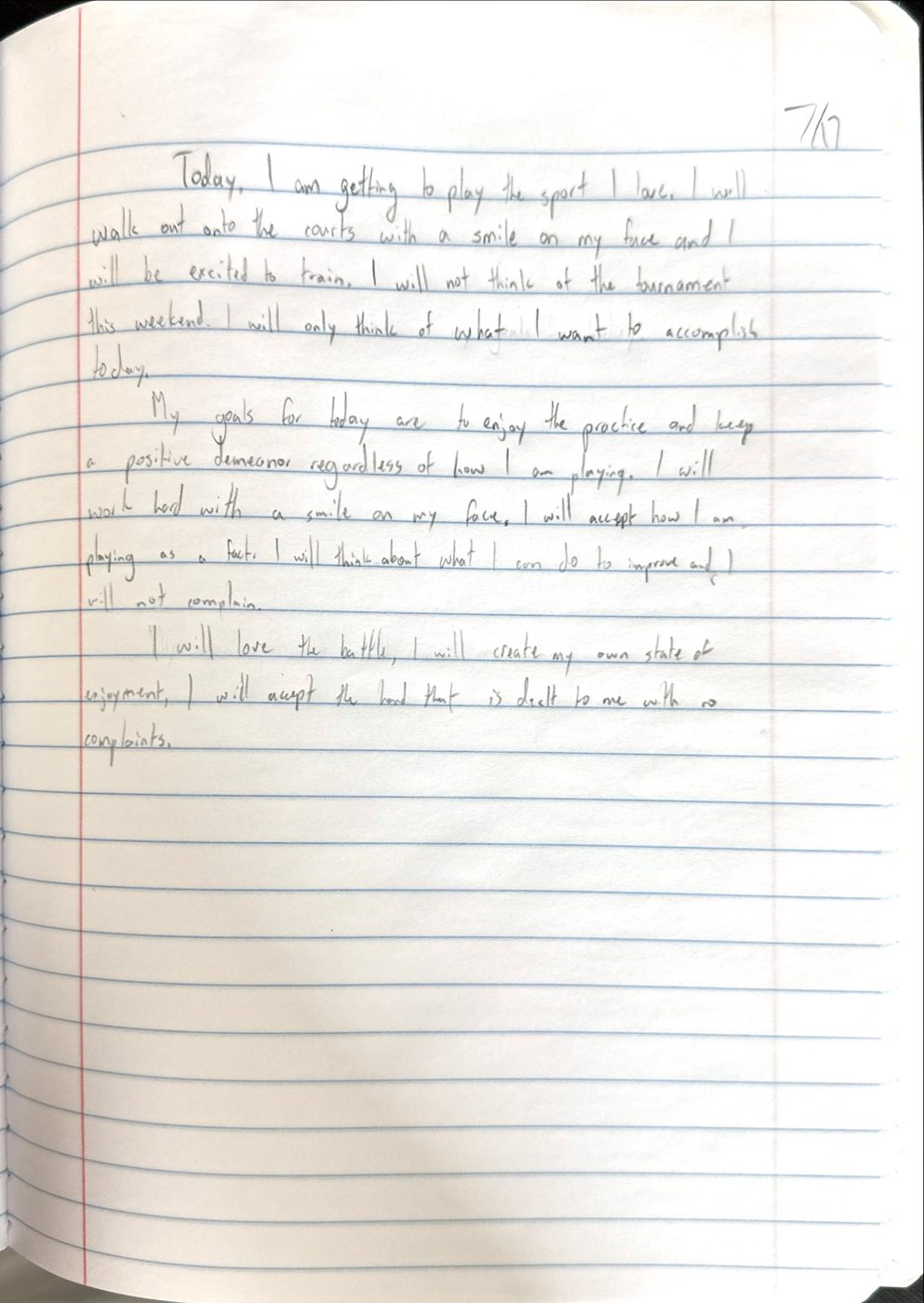 Scan of the handwritten notebook page, July 17, 2024