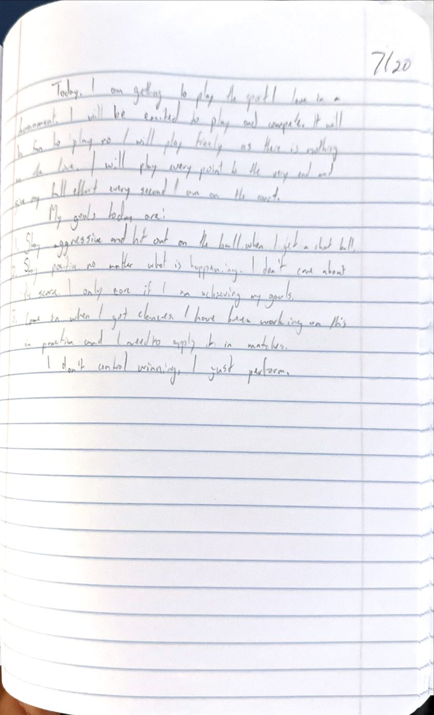 Scan of the handwritten notebook page, July 20, 2024