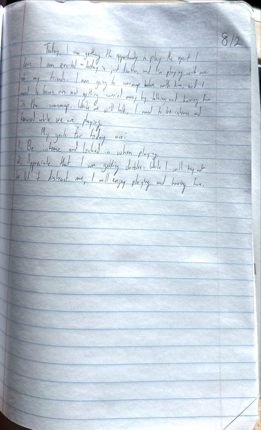 Scan of the handwritten notebook page, August 2, 2024
