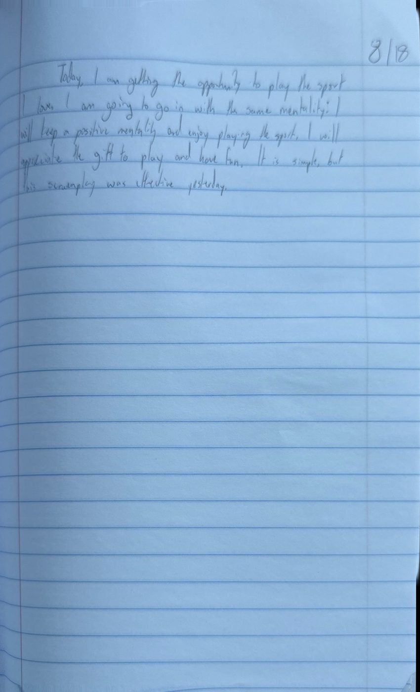 Scan of the handwritten notebook page, August 18, 2024