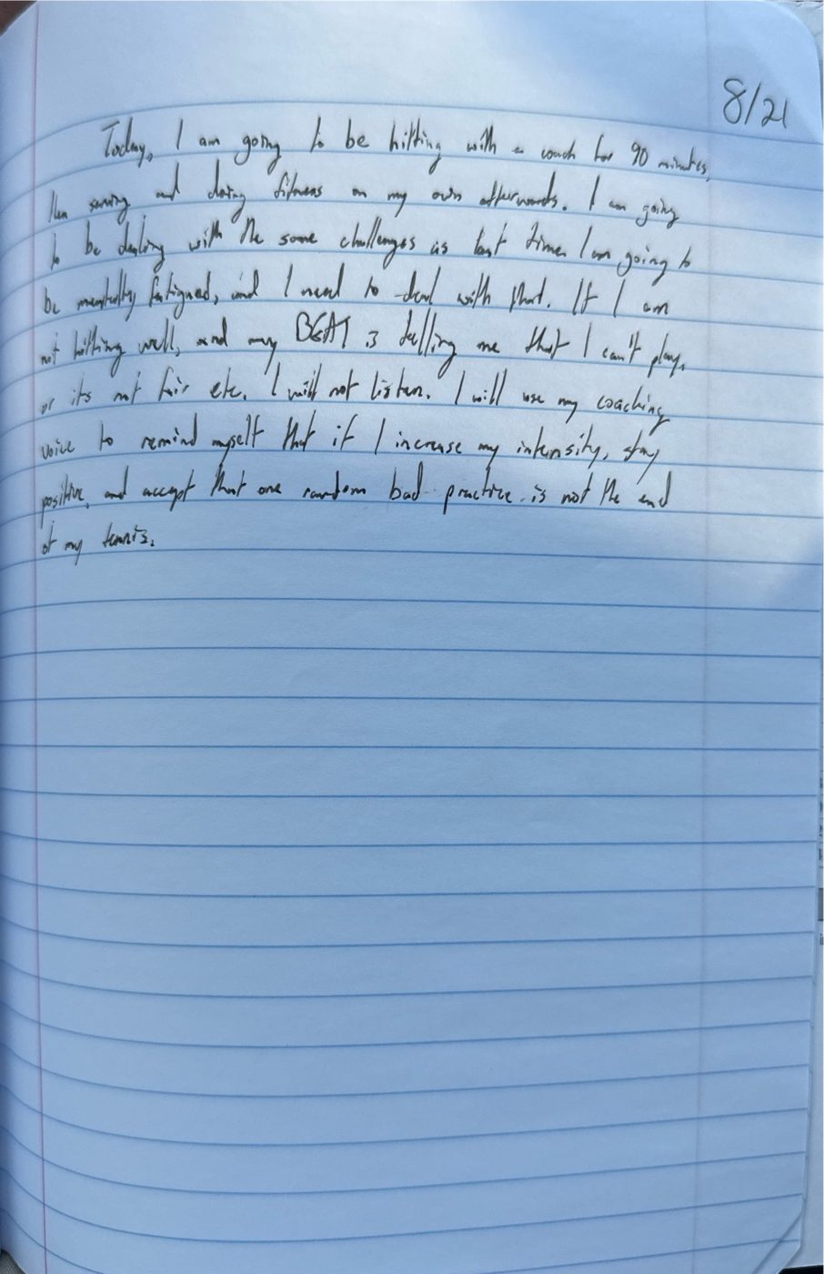 Scan of the handwritten notebook page, August 21, 2024