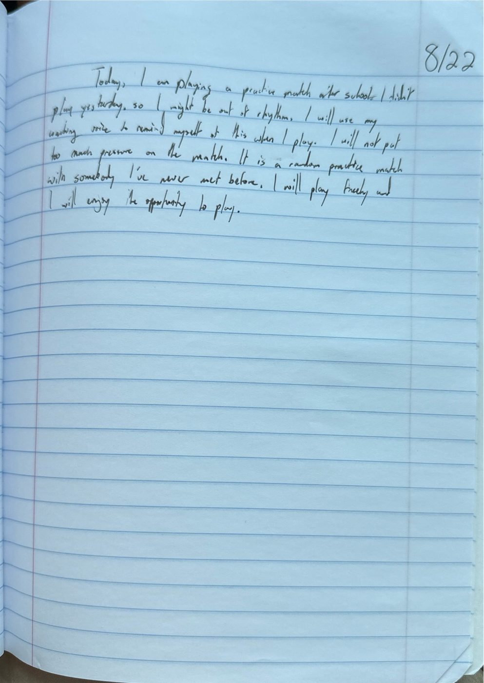 Scan of the handwritten notebook page, August 22, 2024