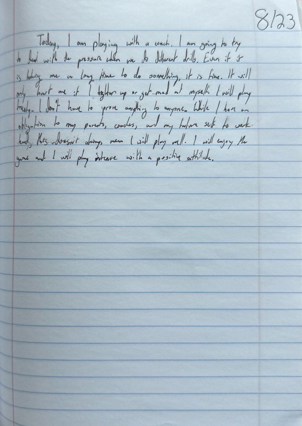 Scan of the handwritten notebook page, August 23, 2024