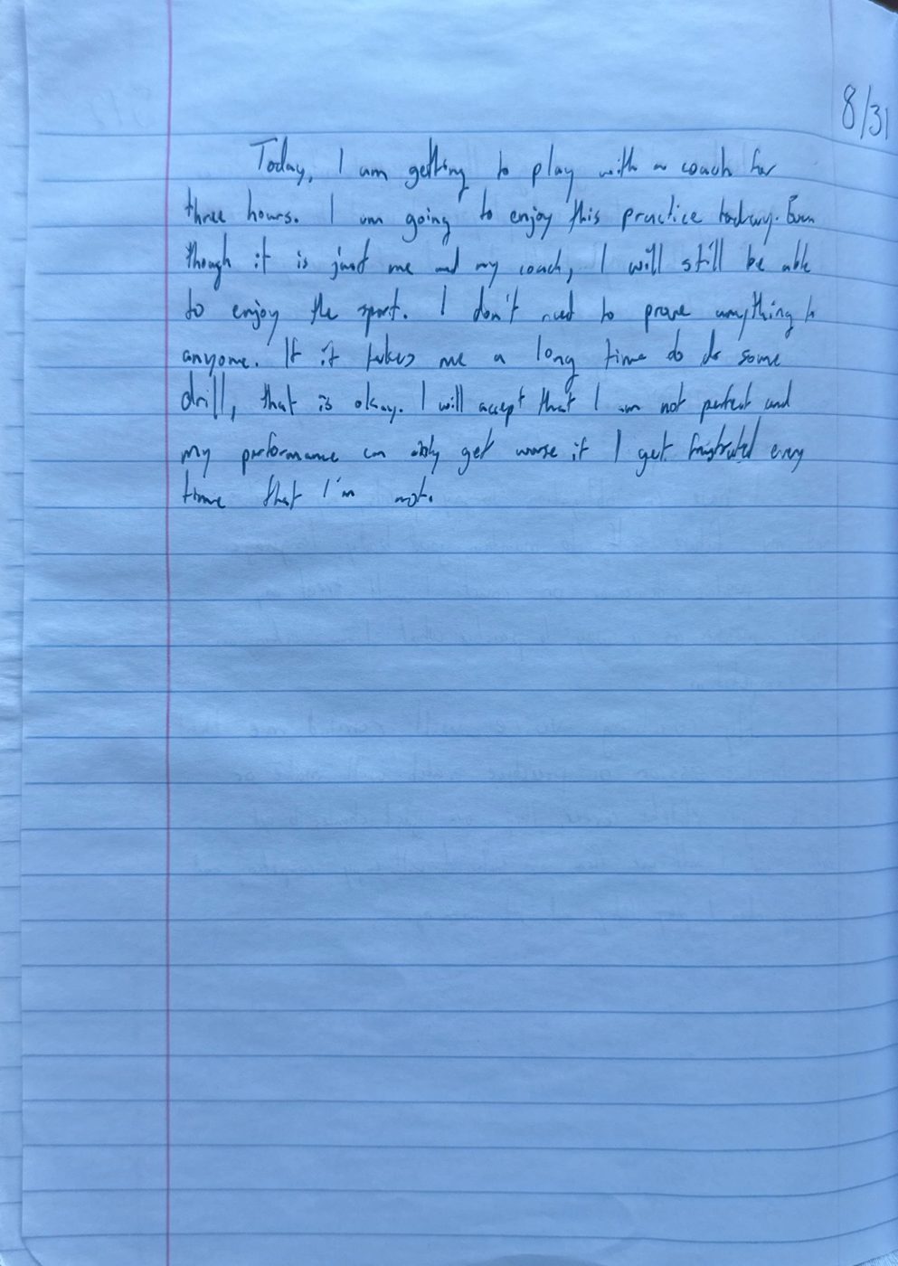 Scan of the handwritten notebook page, August 31, 2024