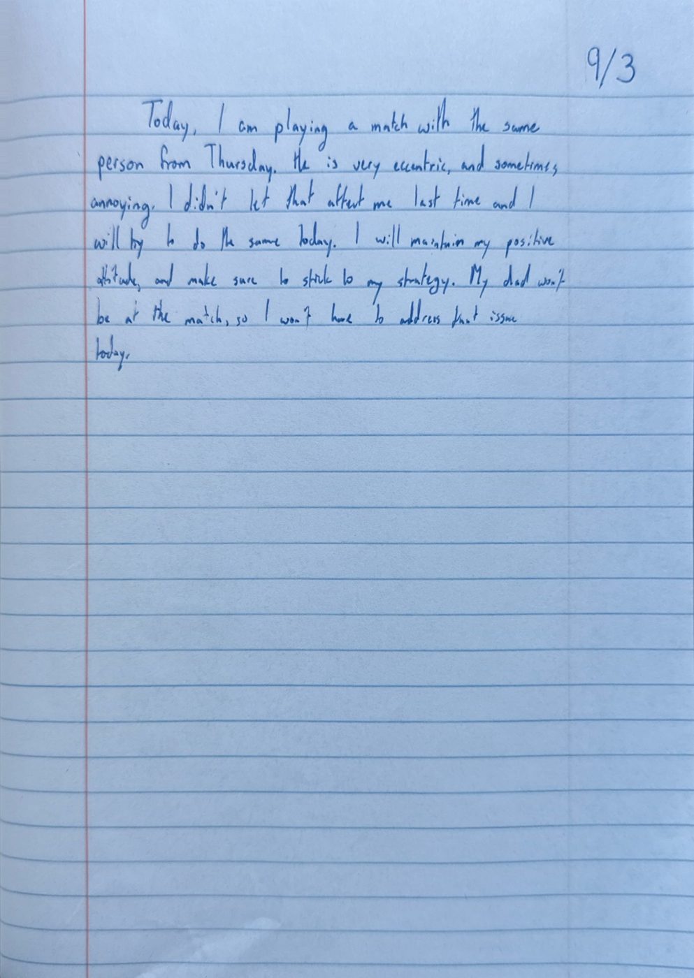 Scan of the handwritten notebook page, September 3, 2024