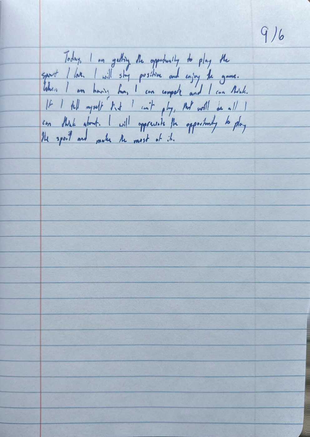 Scan of the handwritten notebook page, September 6, 2024