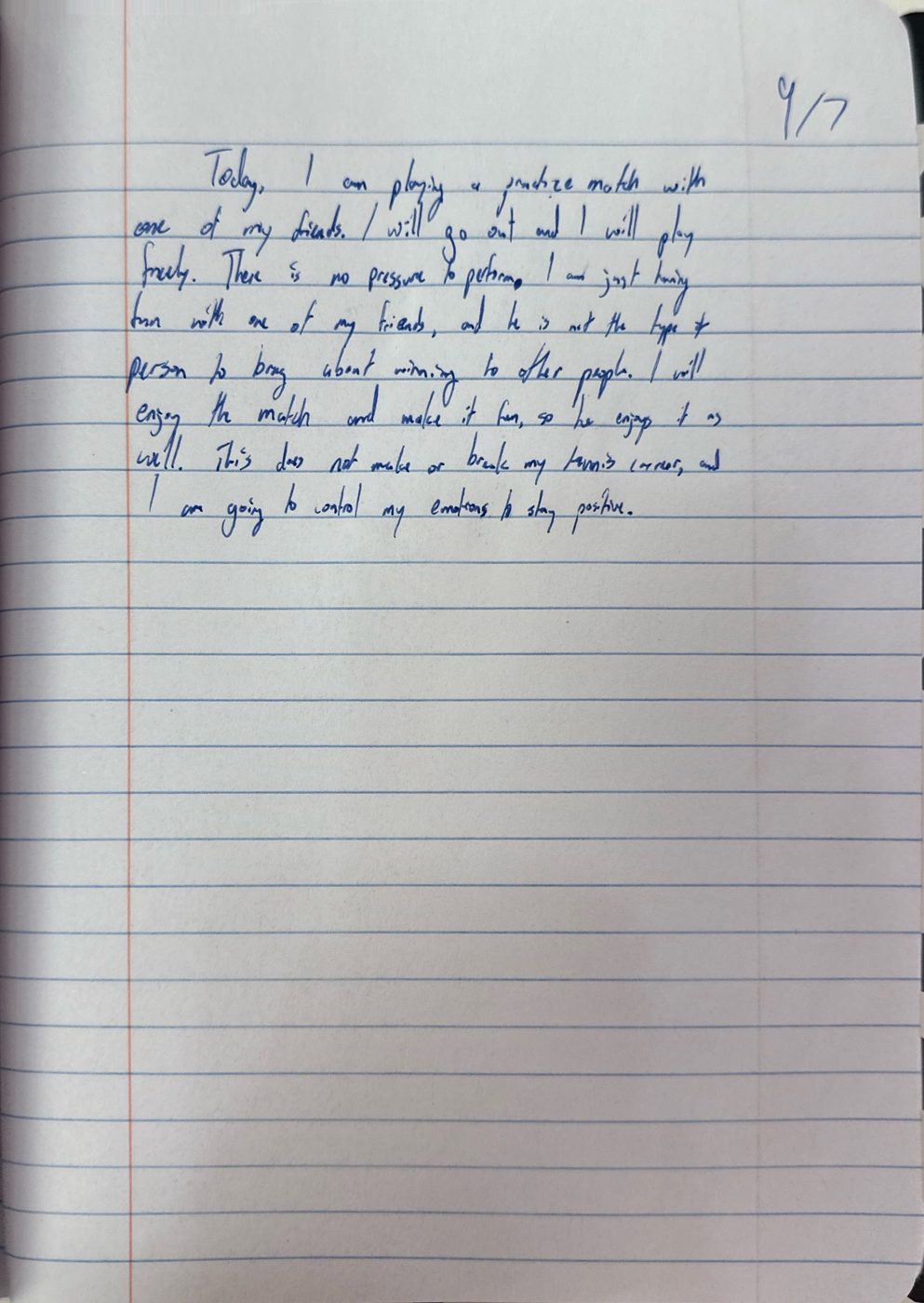 Scan of the handwritten notebook page, September 7, 2024