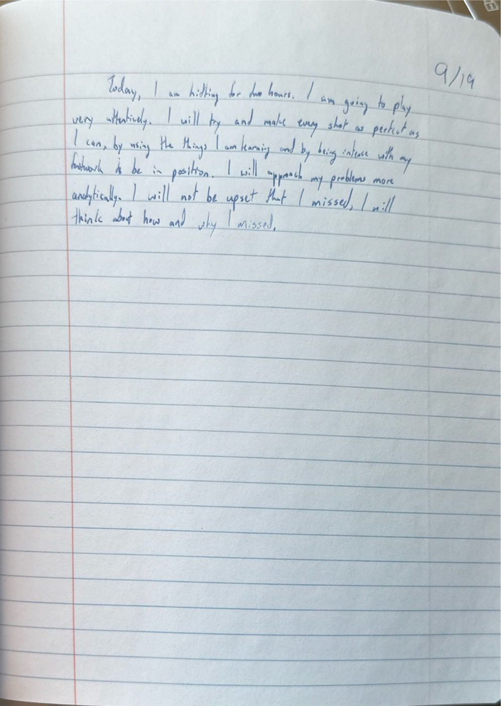 Scan of the handwritten notebook page, September 19, 2024