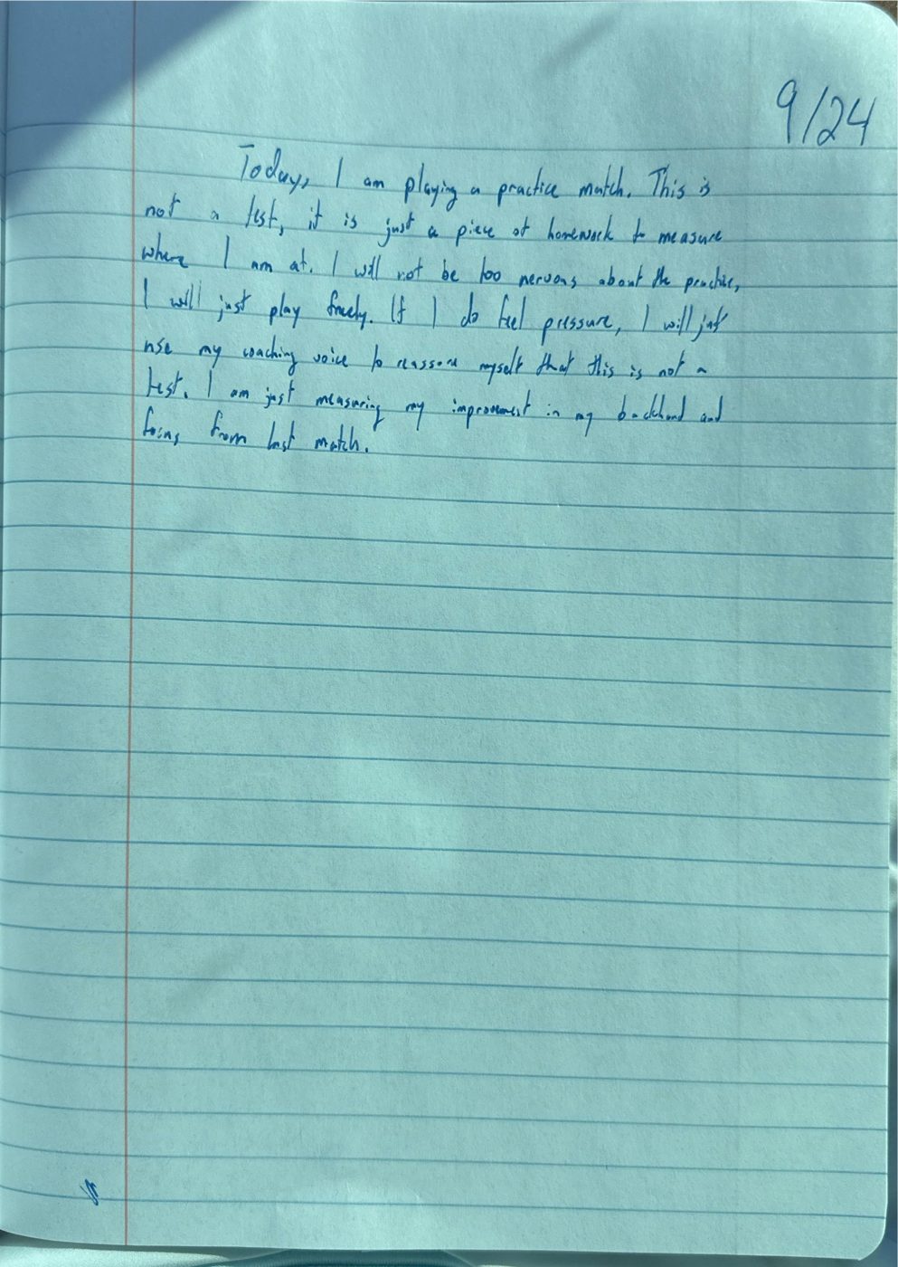 Scan of the handwritten notebook page, September 24, 2024