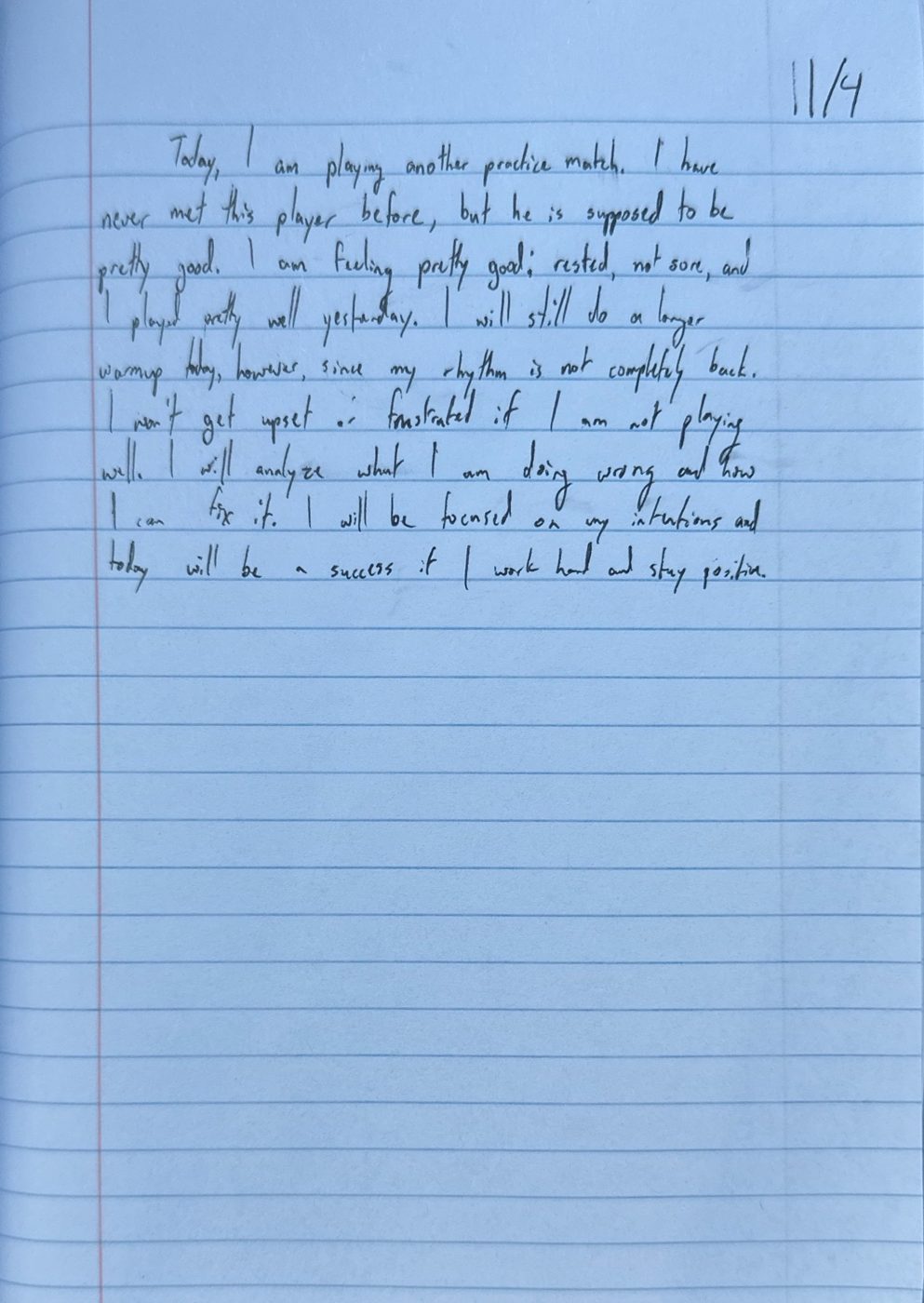 Scan of the handwritten notebook page, November 4, 2024