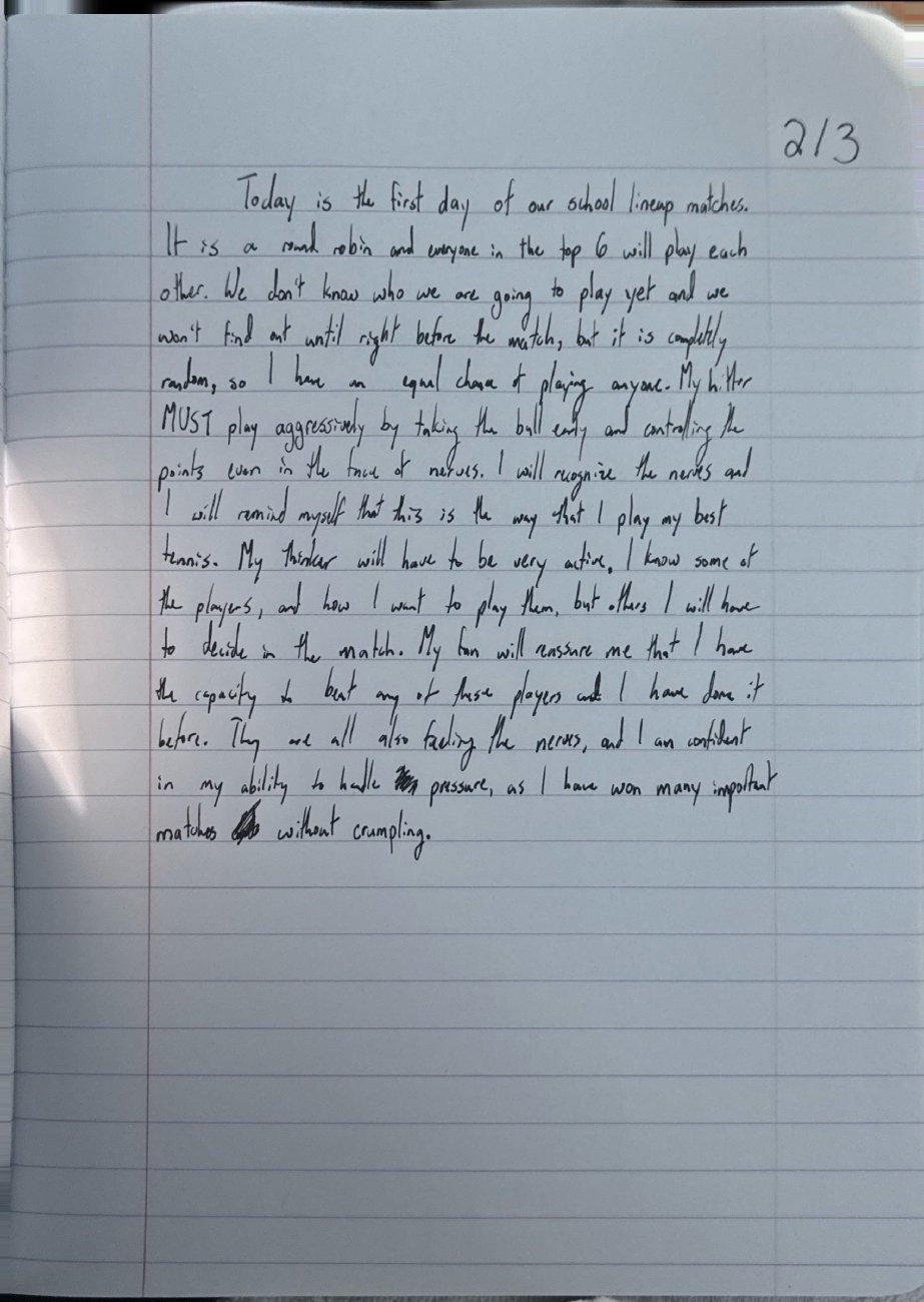 Scan of the handwritten notebook page, February 3, 2025