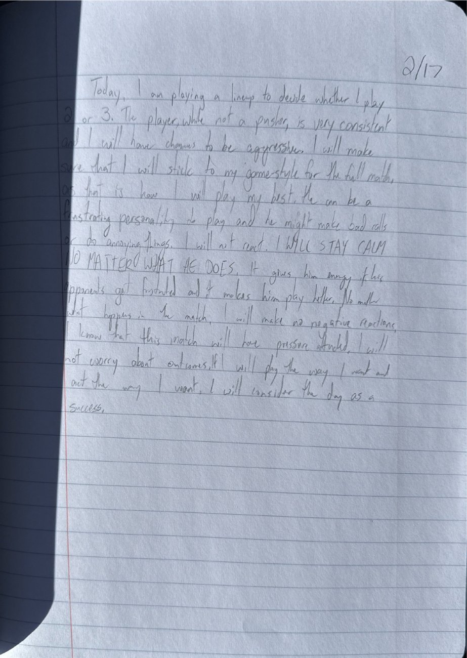 Scan of the handwritten notebook page, February 17, 2025