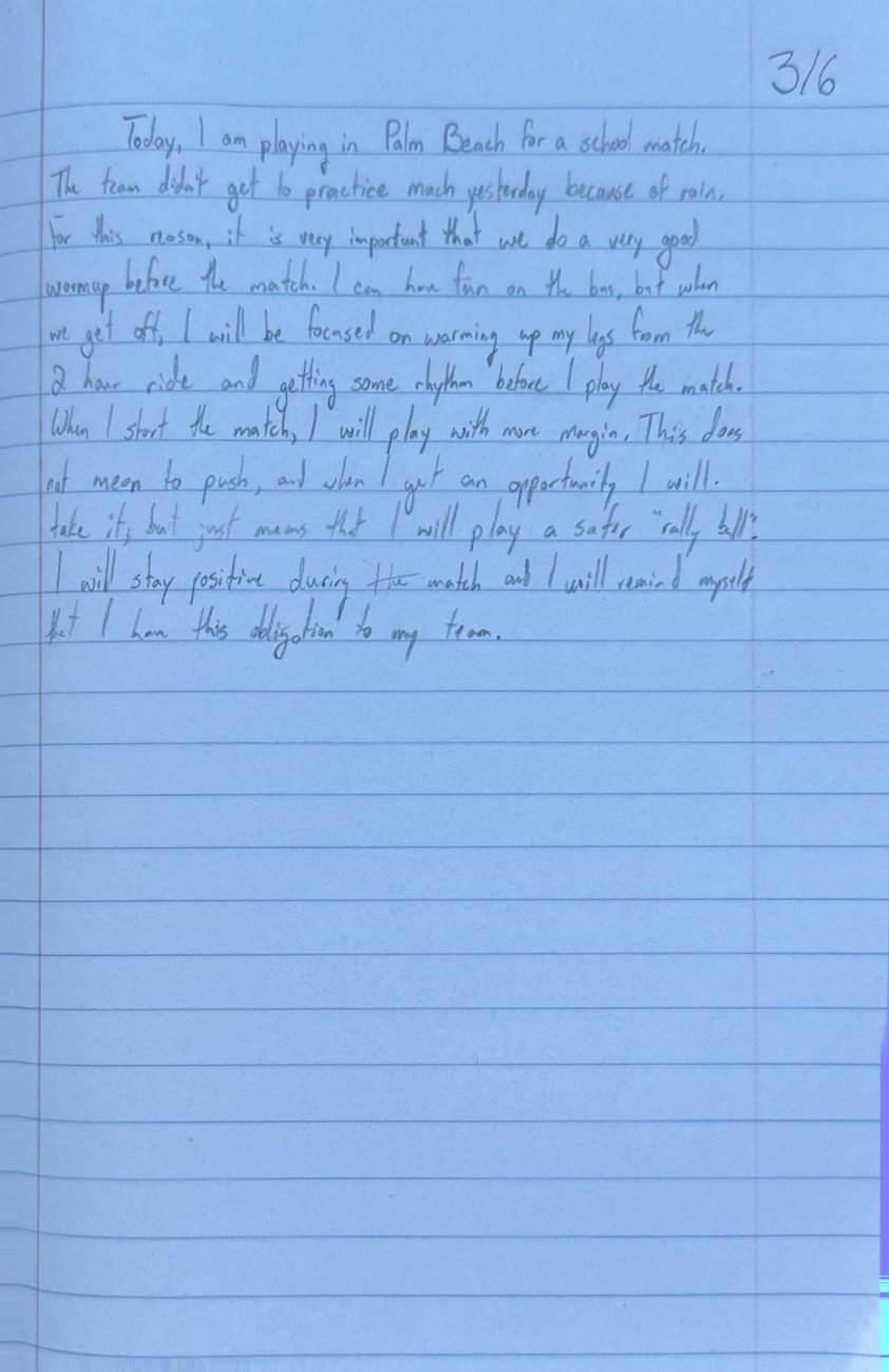 Scan of the handwritten notebook page, March 6, 2025