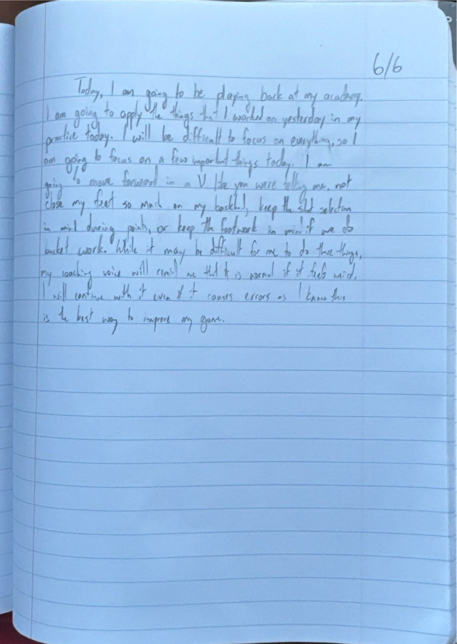Scan of the handwritten notebook page, June 6, 2025
