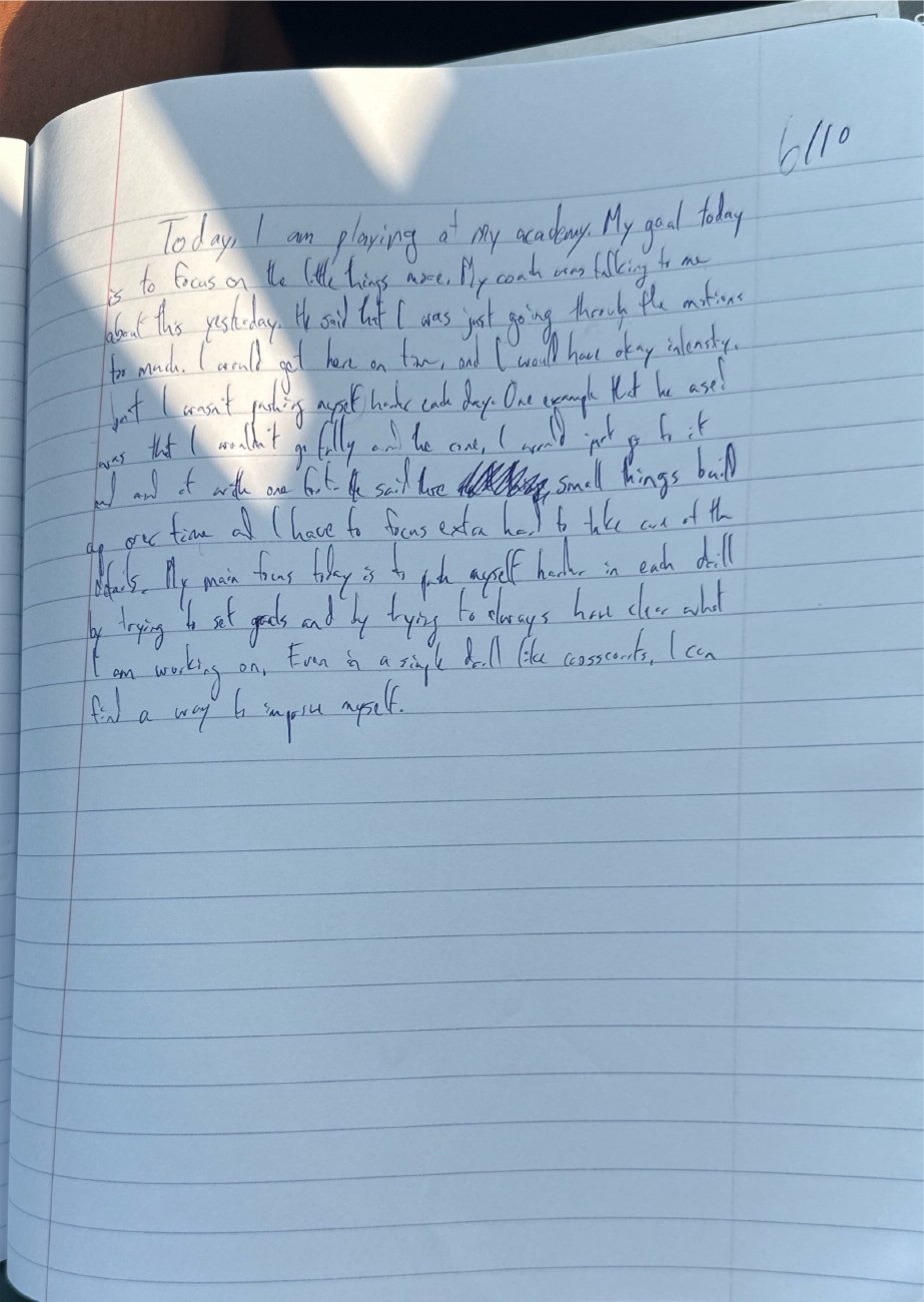 Scan of the handwritten notebook page, June 10, 2025