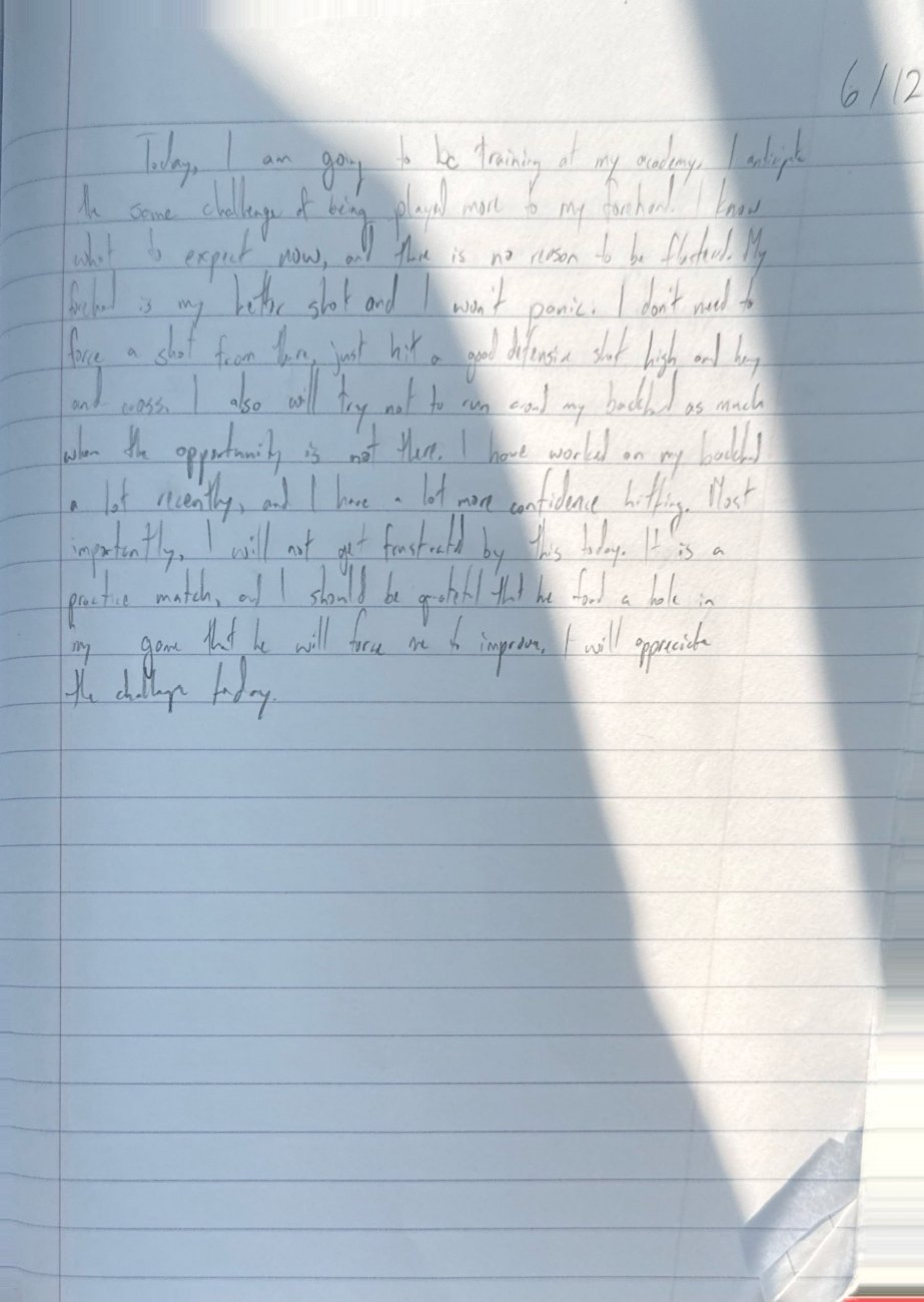 Scan of the handwritten notebook page, June 12, 2025