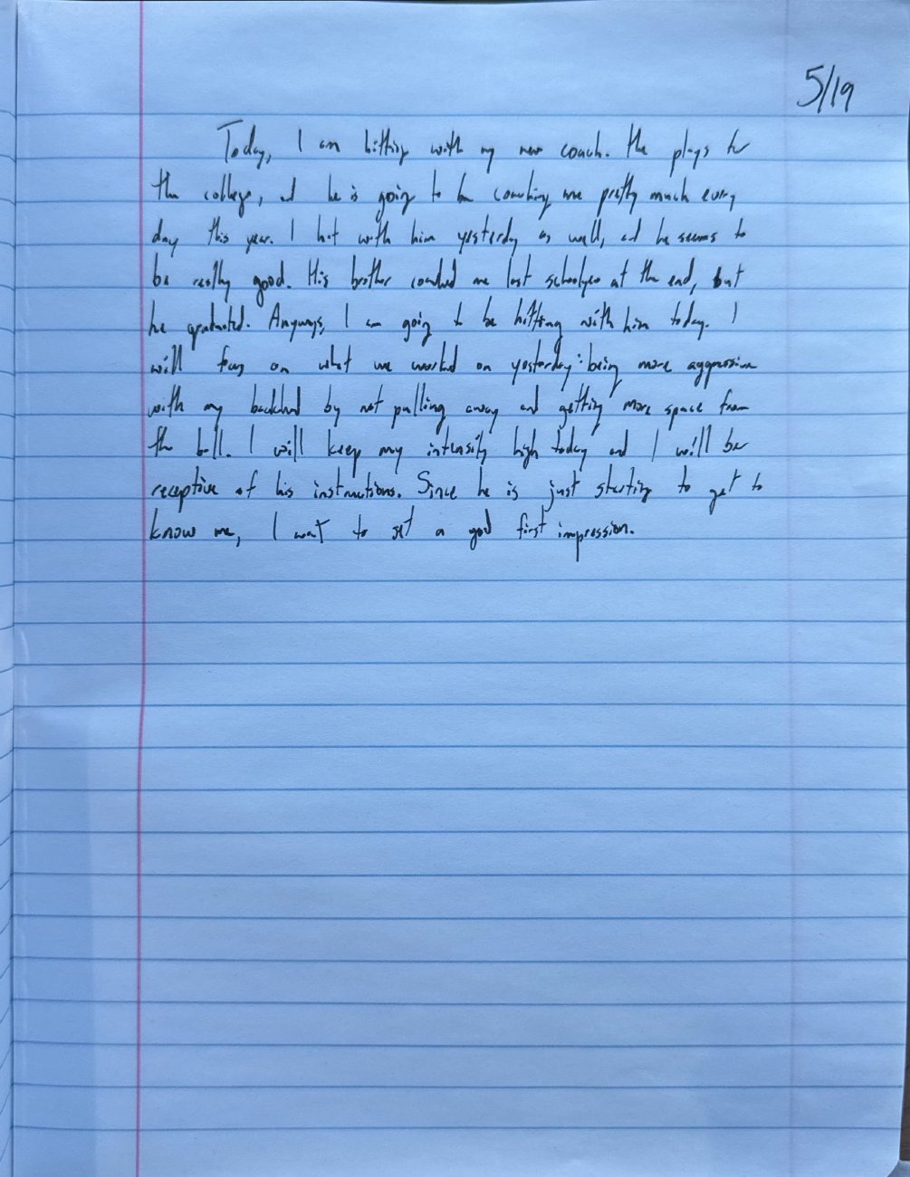 Scan of the handwritten notebook page, August 18, 2025