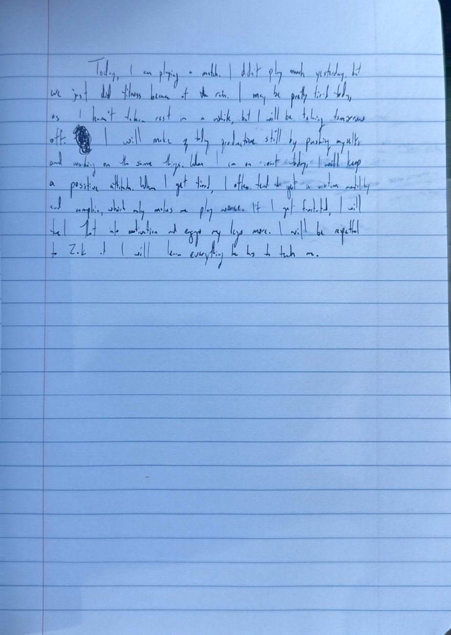 Scan of the handwritten notebook page, September 11, 2025