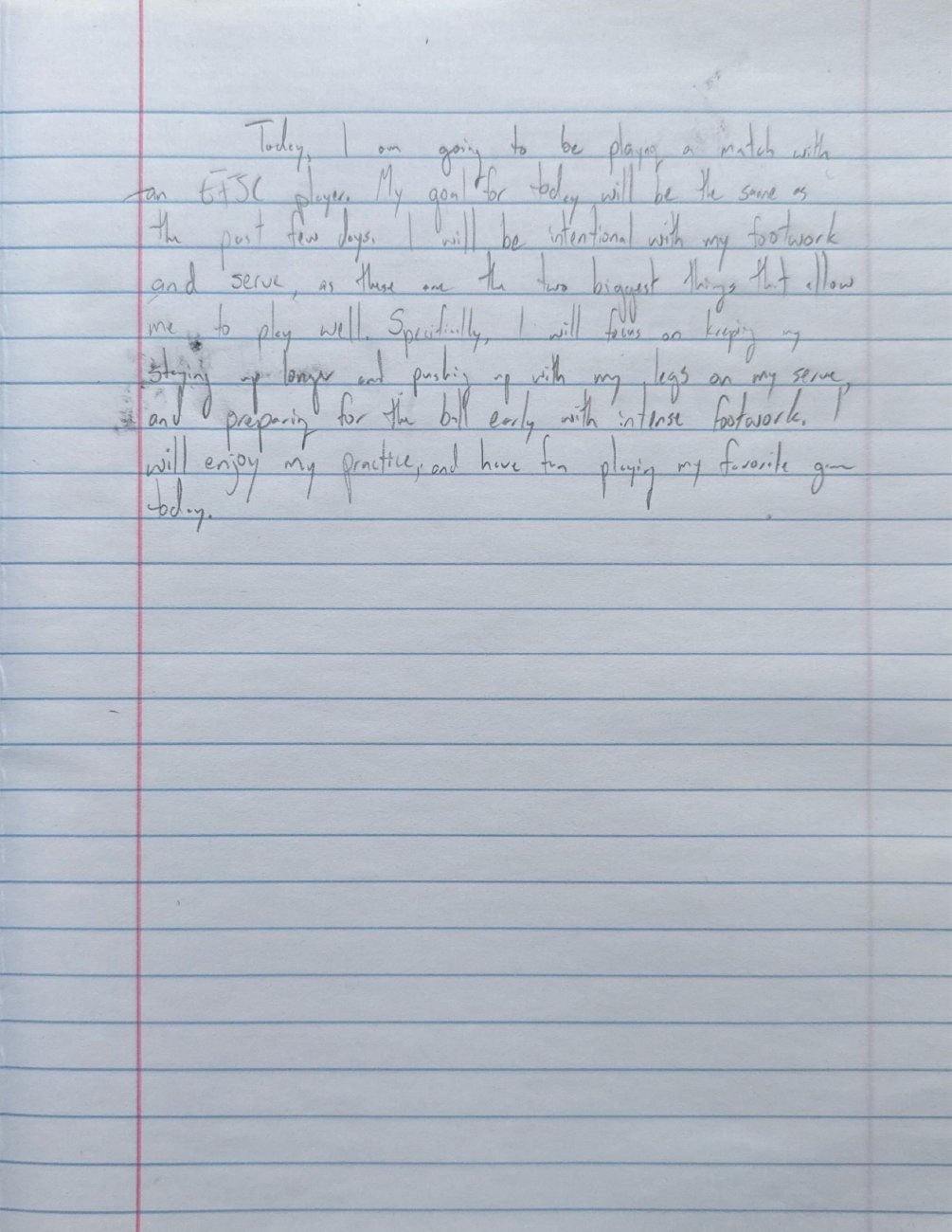 Scan of the handwritten notebook page, December 1, 2025