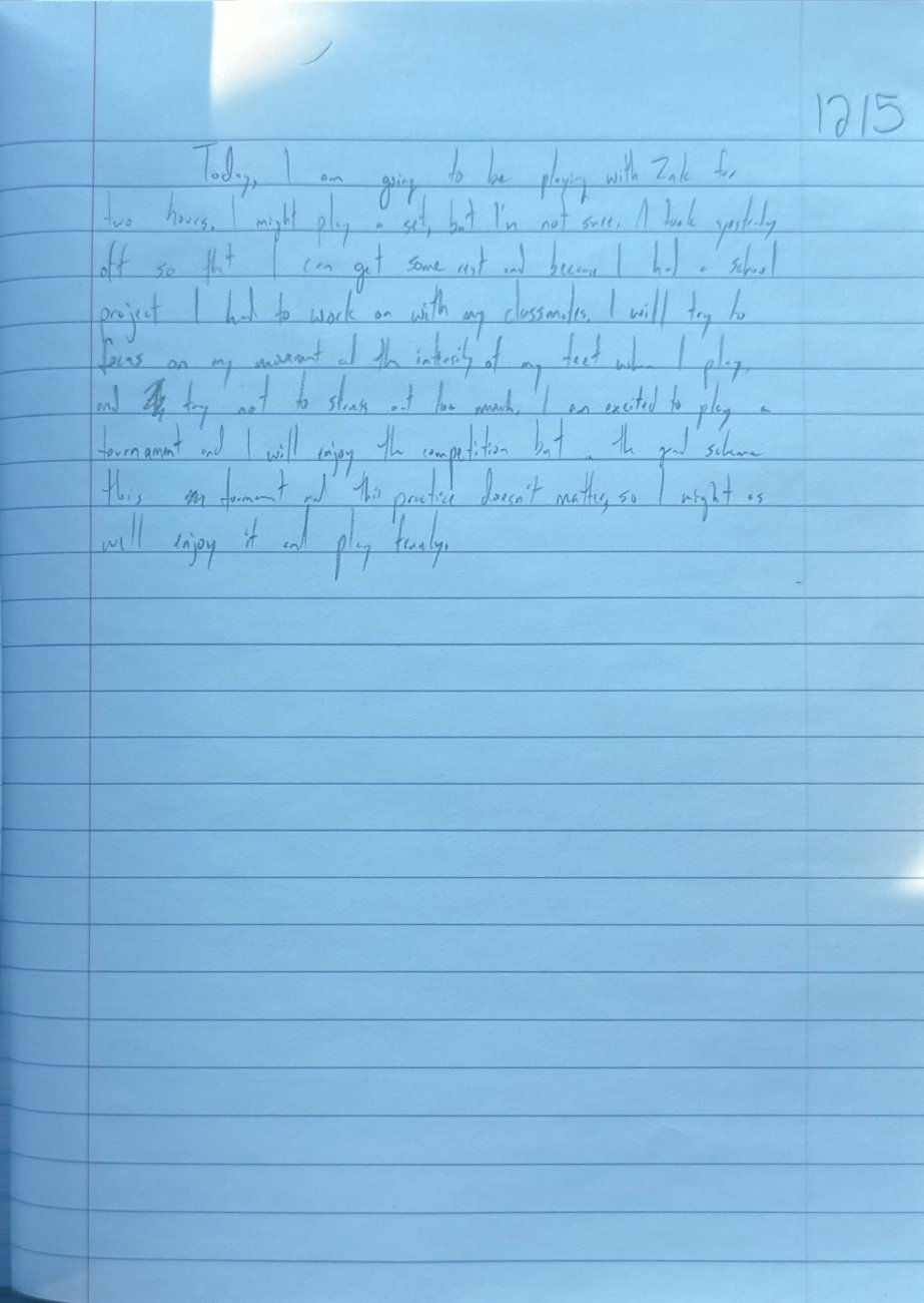 Scan of the handwritten notebook page, December 5, 2025