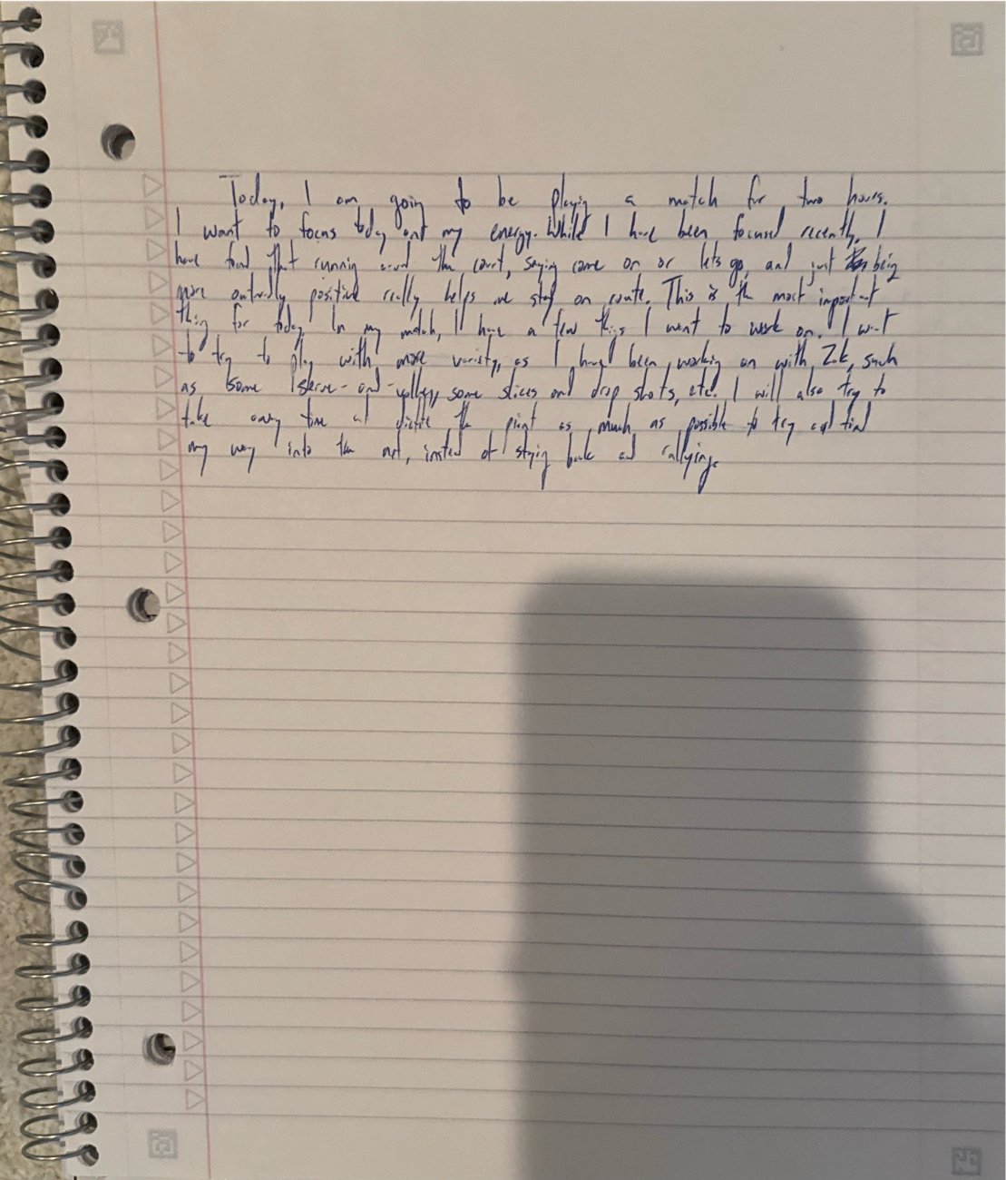 Scan of the handwritten notebook page, December 26, 2025