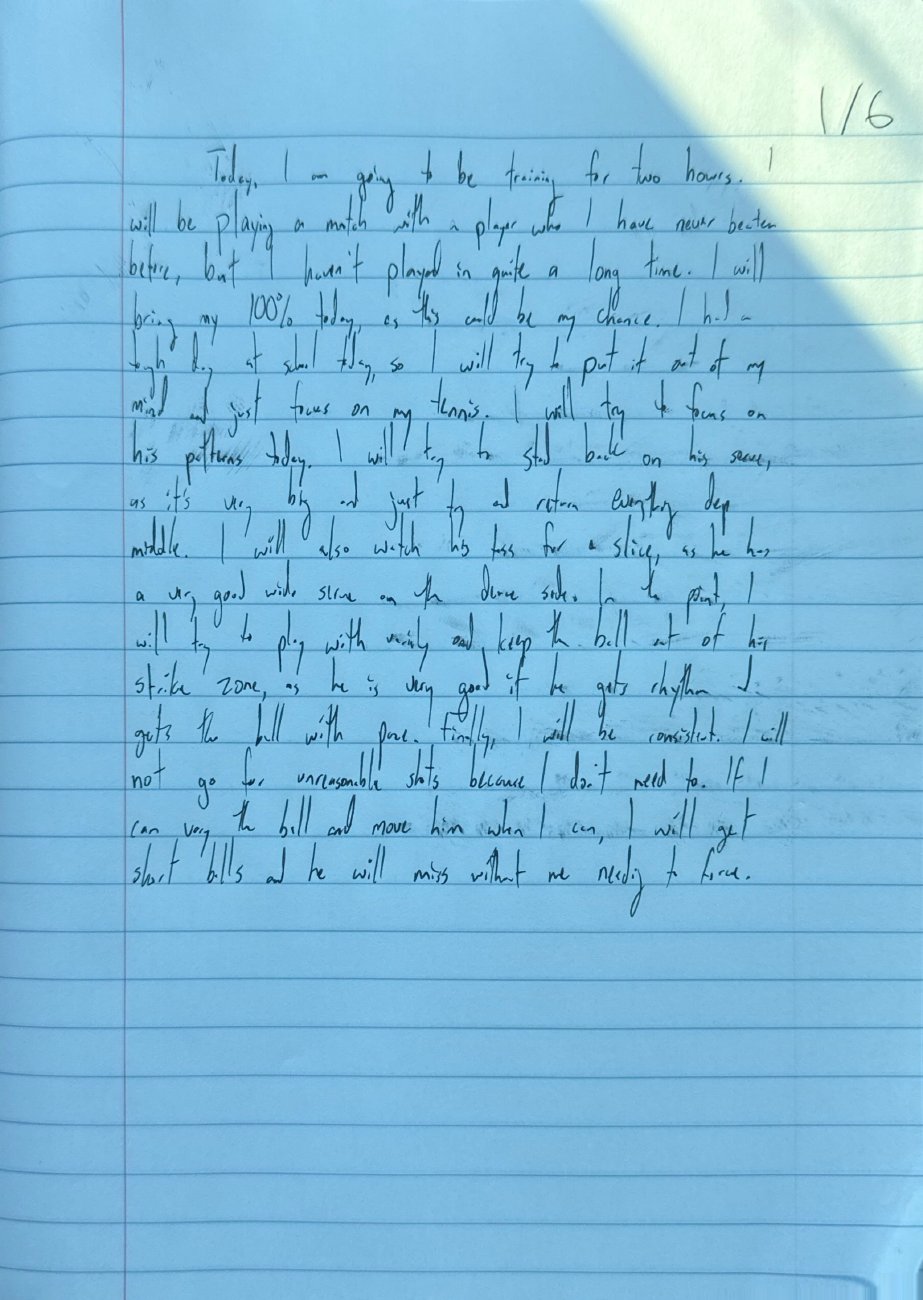 Scan of the handwritten notebook page, January 6, 2026