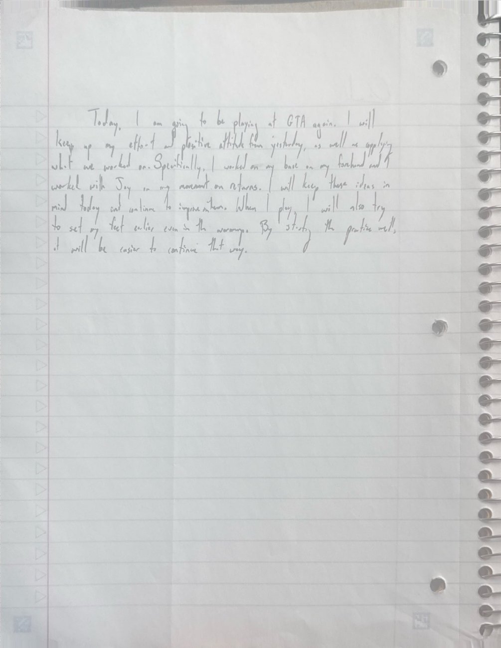 Scan of the handwritten notebook page, June 16, 2026