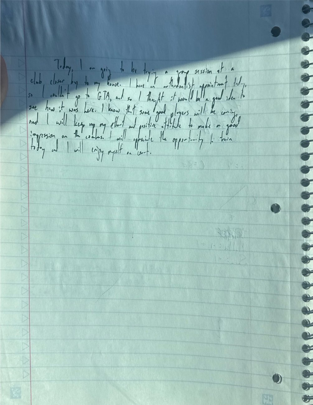 Scan of the handwritten notebook page, June 17, 2026