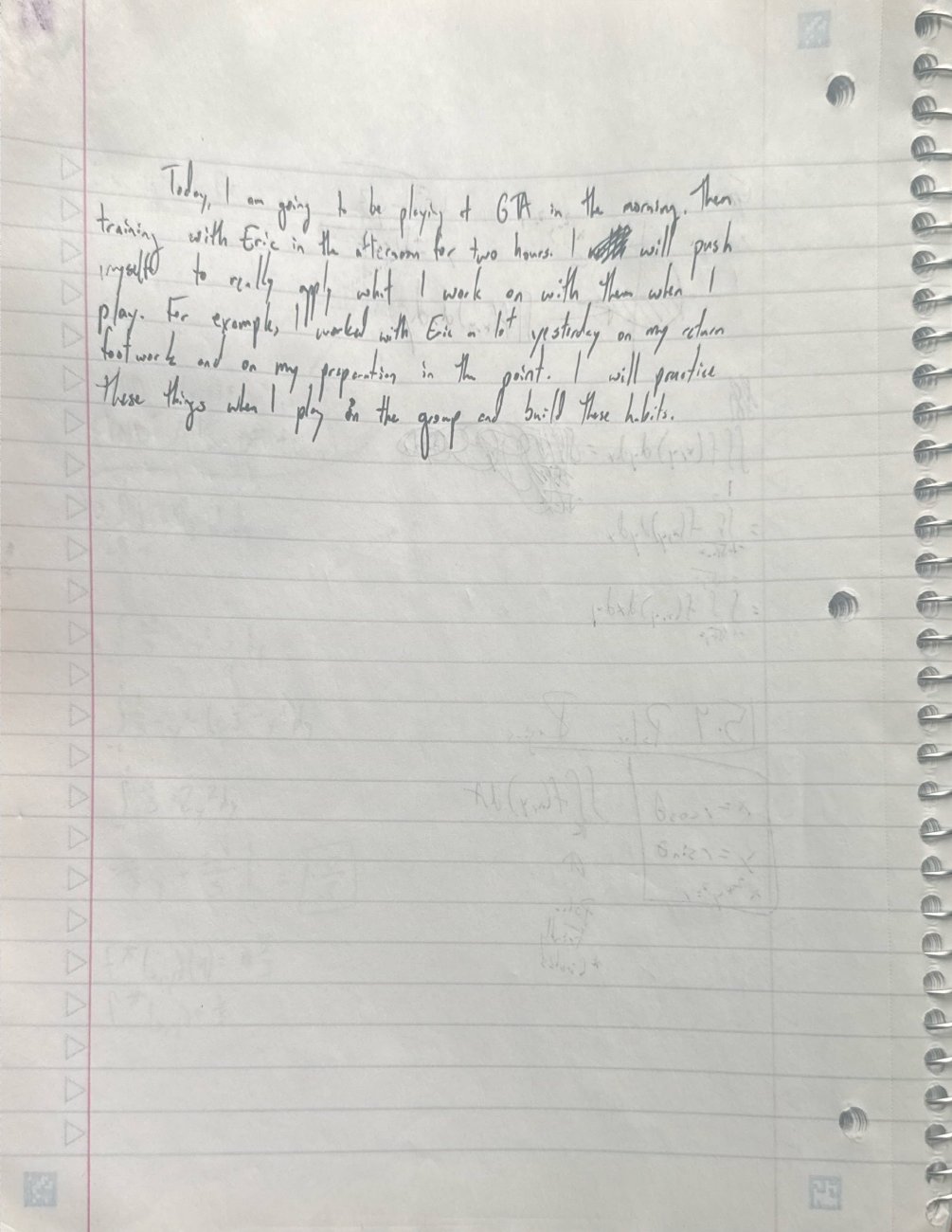 Scan of the handwritten notebook page, June 19, 2026