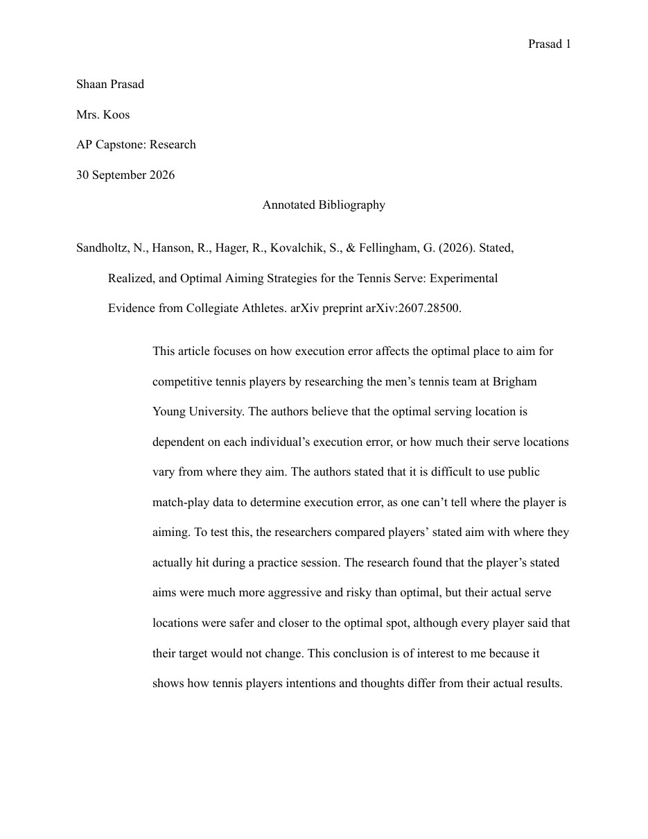 First page of the submitted document